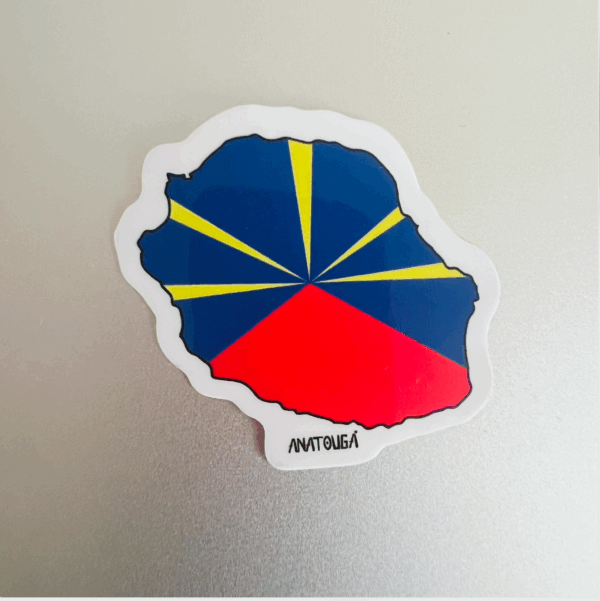 Sticker « Carte de La Réunion » – Aux couleurs du drapeau local – Image 3