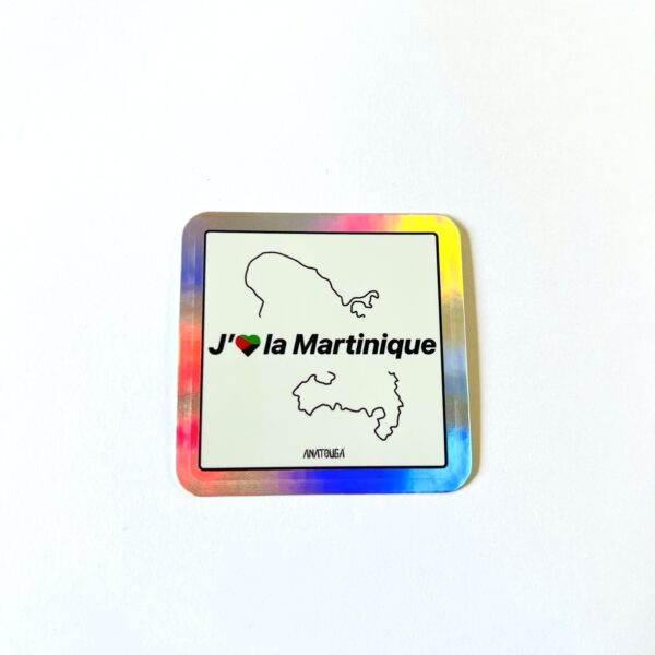 Sticker « J’aime la Martinique » – Coeur drapeau – Image 2