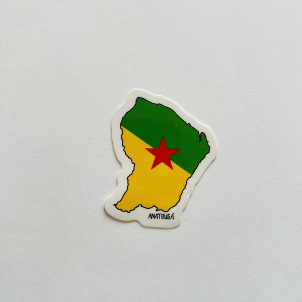 Sticker Carte Guyane drapeau