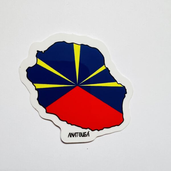 Sticker « Carte de La Réunion » – Aux couleurs du drapeau local – Image 2
