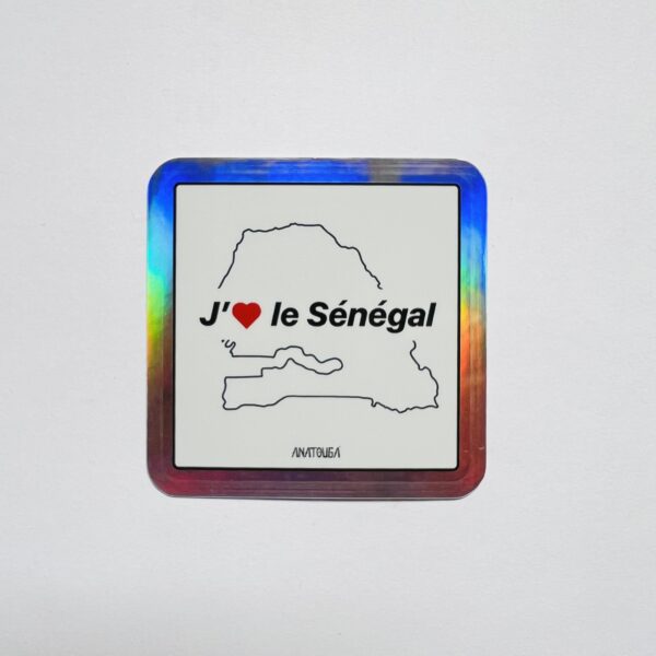 Sticker « J’aime le Sénégal » – Coeur rouge – Image 2