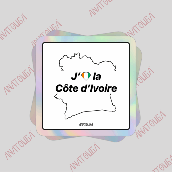 J'aime la Côte d'Ivoire drapeau
