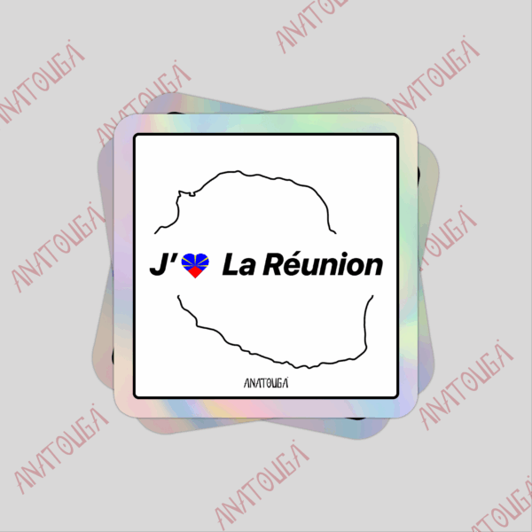 J'aime la Réunion drapeau