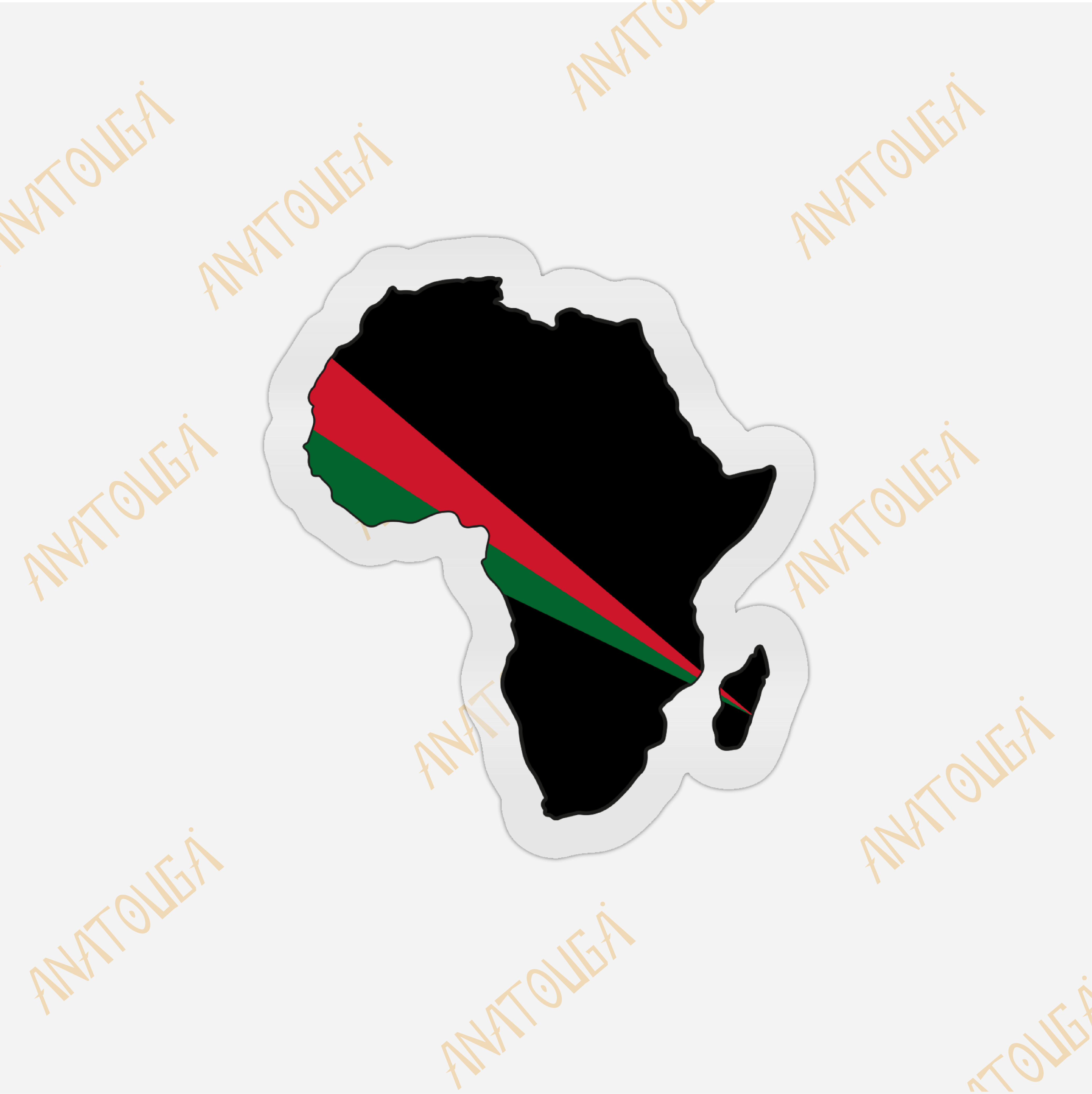 Sticker Unity « Carte de l’Afrique » – Élégance et Simplicité (bordure transparent)