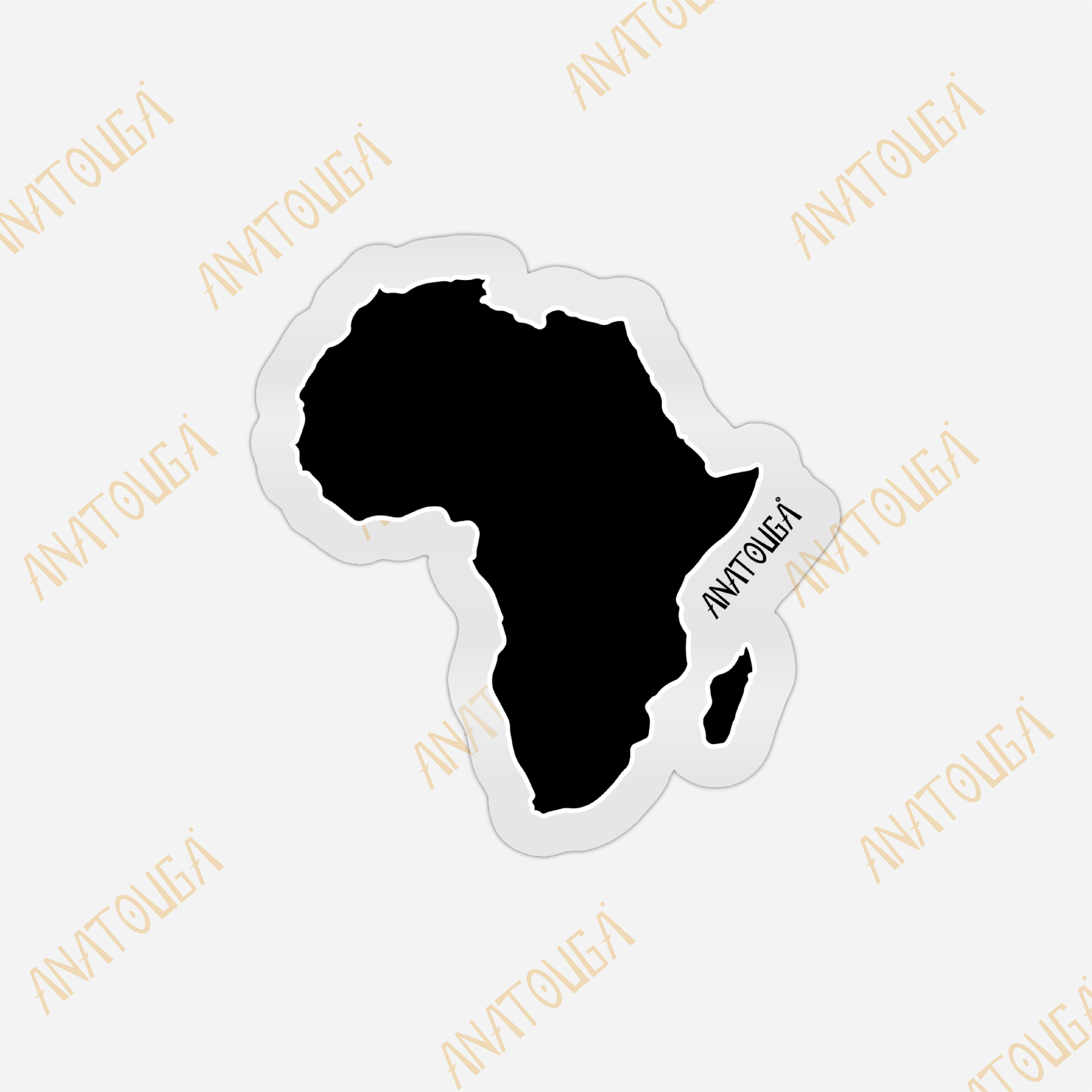 Sticker noir « Carte de l’Afrique » – Élégance et Simplicité (bordure transparent)