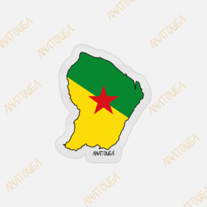 Sticker Carte Guyane drapeau