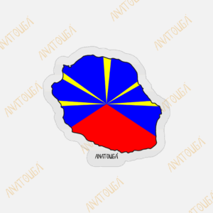 Sticker Carte La Réunion drapeau