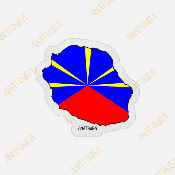 Sticker Carte La Réunion drapeau