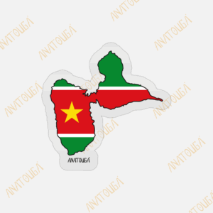 Sticker Carte la Guadeloupe drapeau