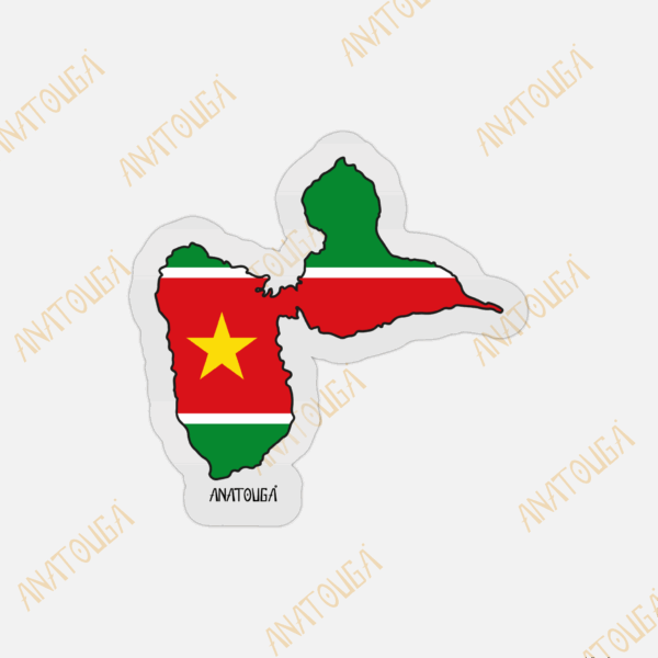 Sticker Carte la Guadeloupe drapeau