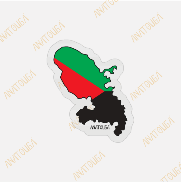 Sticker « Carte de la Martinique » – Aux couleurs du drapeau local